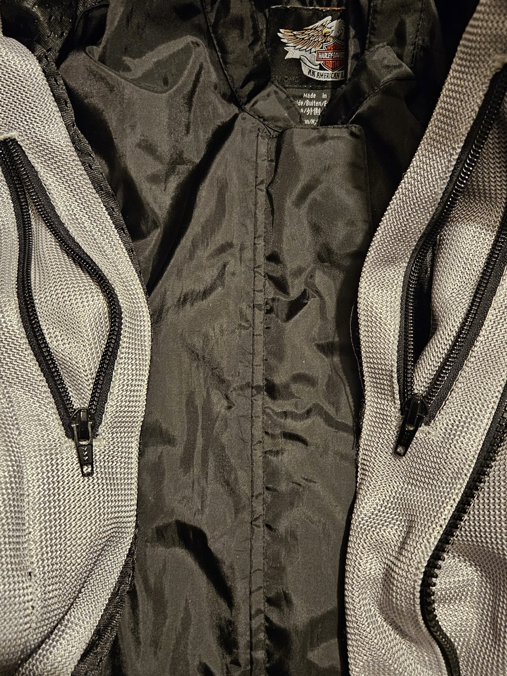 Harley-Davidson Armored Black and Gray Mesh Motorcycle Jacket ExcellentCondition - Picture 5 of 8
